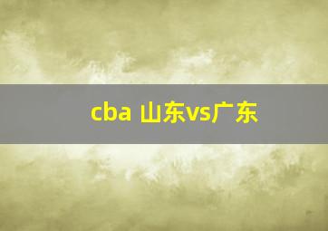 cba 山东vs广东